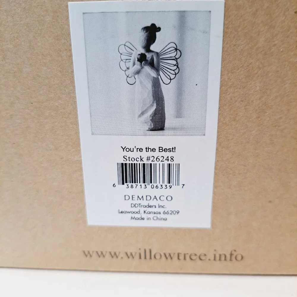 Willow Tree You're the Best Angel Figurine with Apple Box included Teacher Gift - Picture 3 of 13